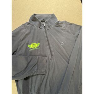 Travis Mathew‎ Zachary Half Zip Pullover Black Golf Club Logos L